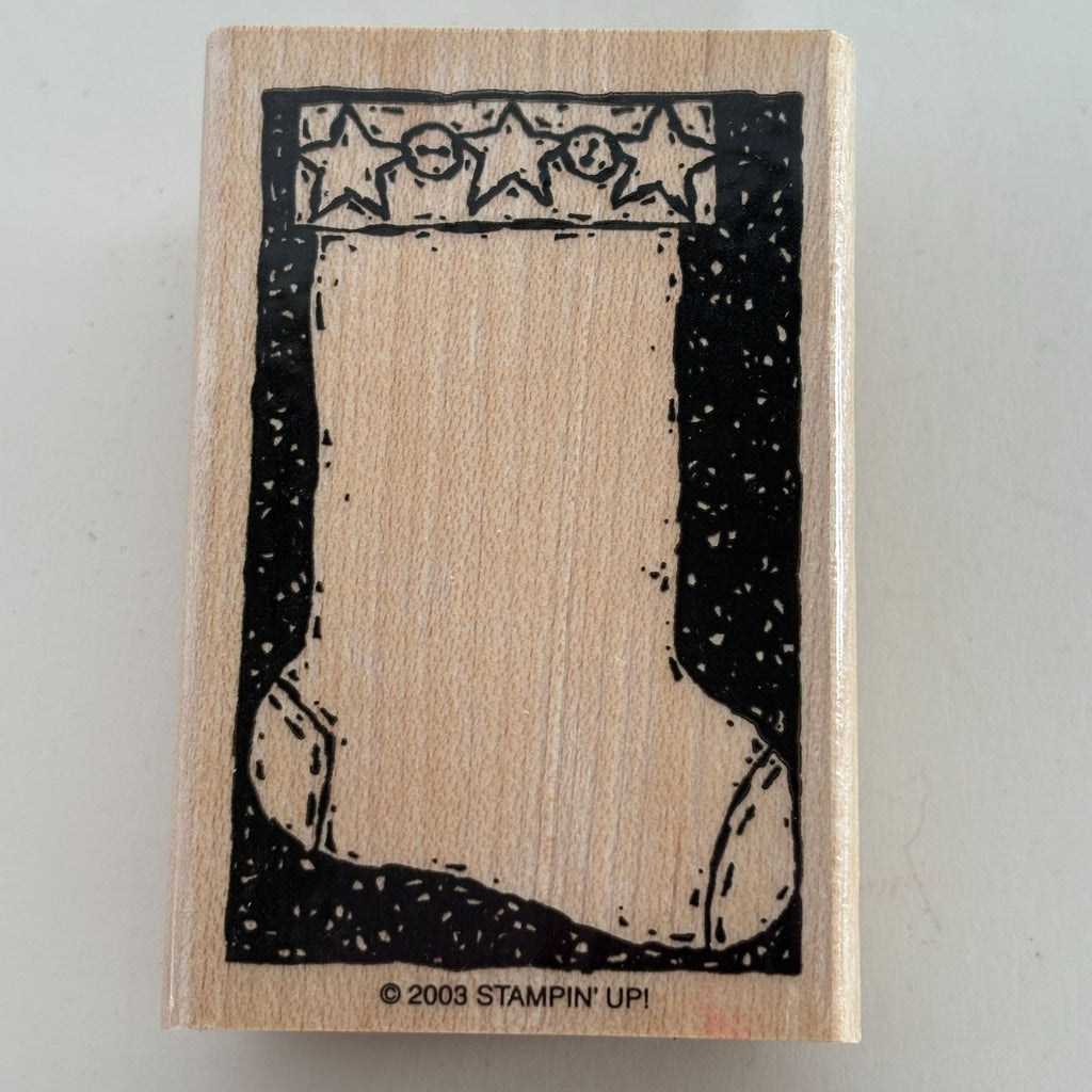 Stampin Up Rubber Stamp Christmas Stocking Winter Holiday Card Making Craft Star