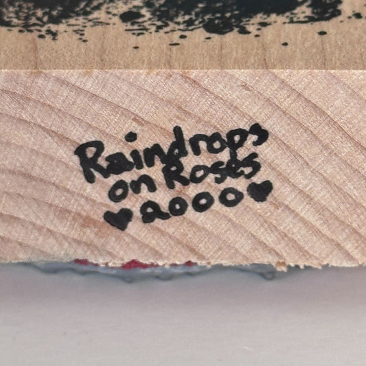 Raindrops On Roses Rubber Stamp Grunge Paint Stroke Background Distressed Craft