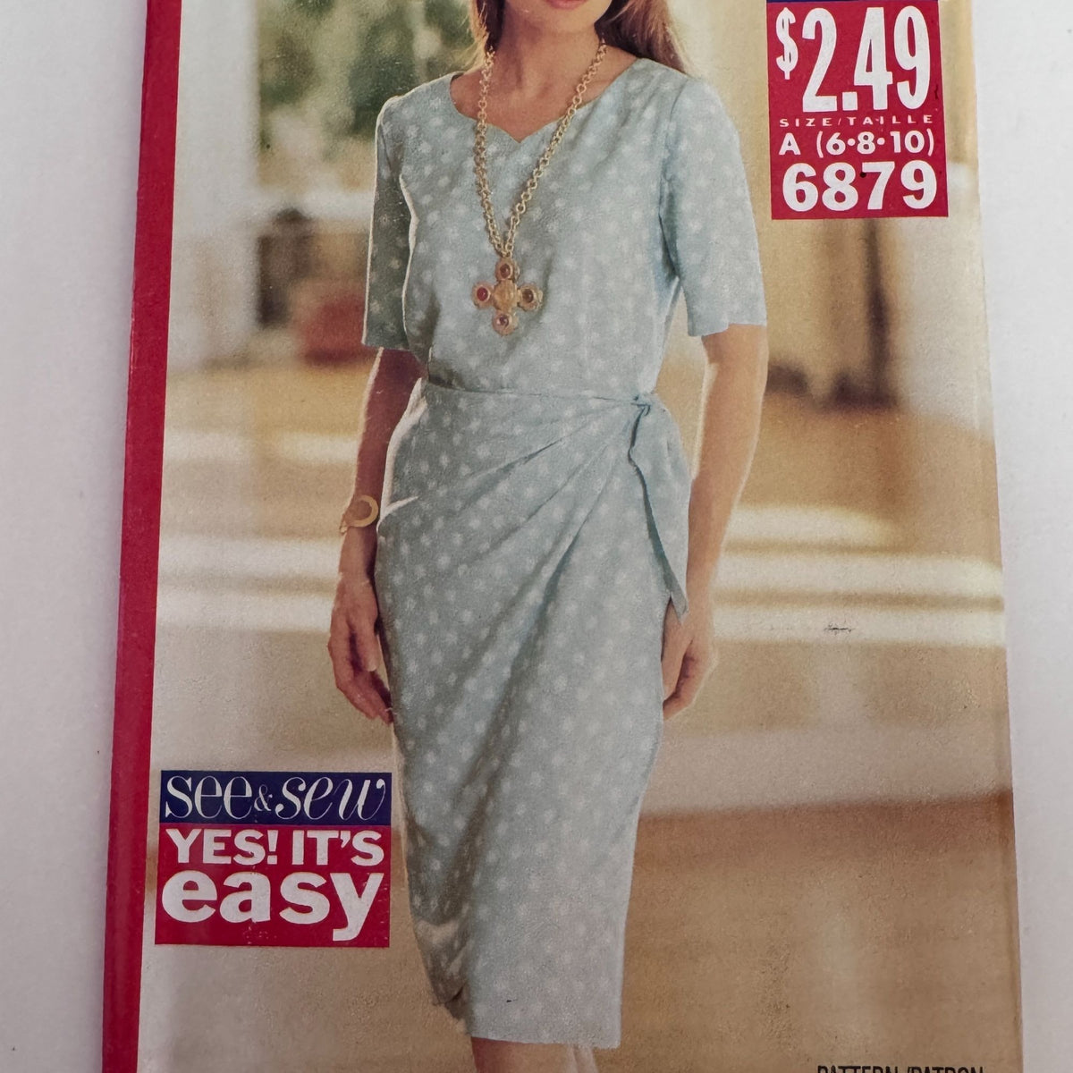Butterick Sewing Pattern 6879 Top Wrap Skirt 90s Flattering Silhouette 6-10 Uncut