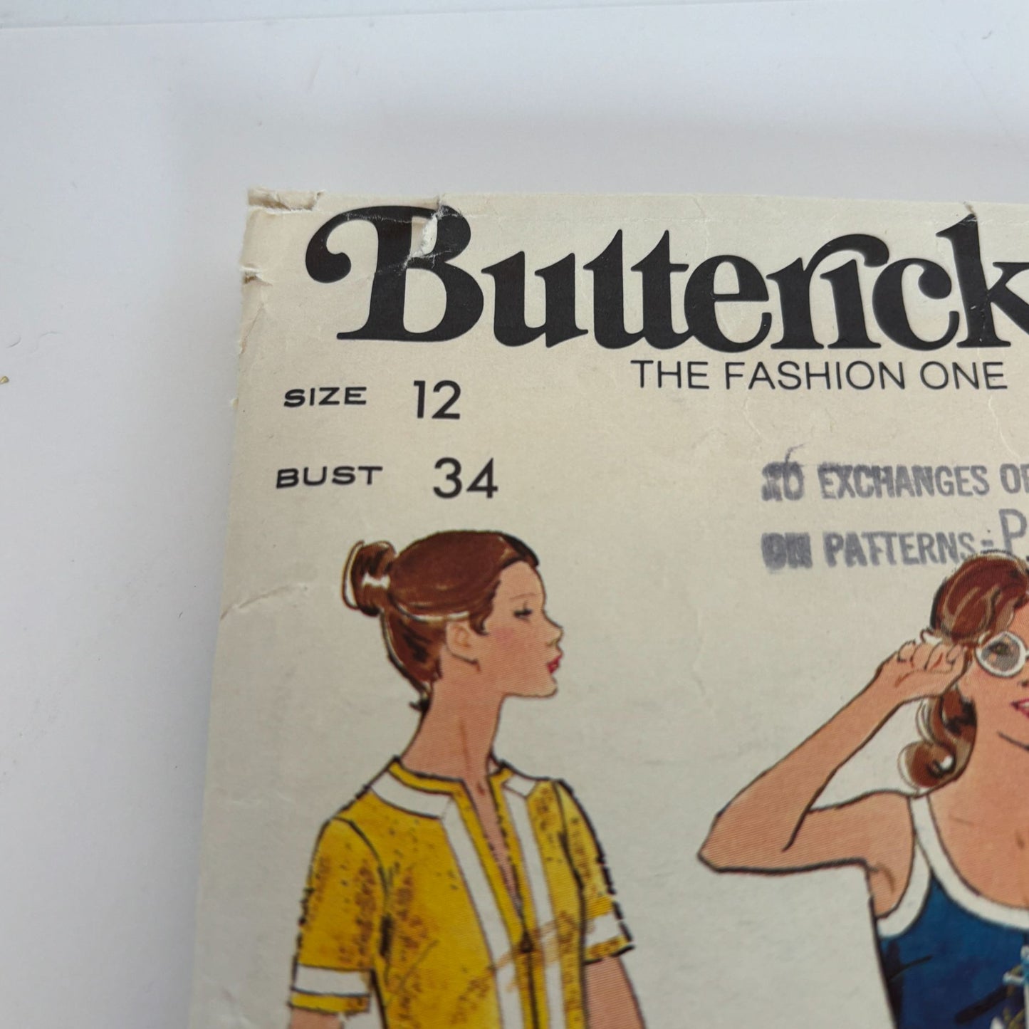 Butterick Sewing Pattern 6666 Swimsuit and Cover-Up CUT Size 12 Bust 34 1970s