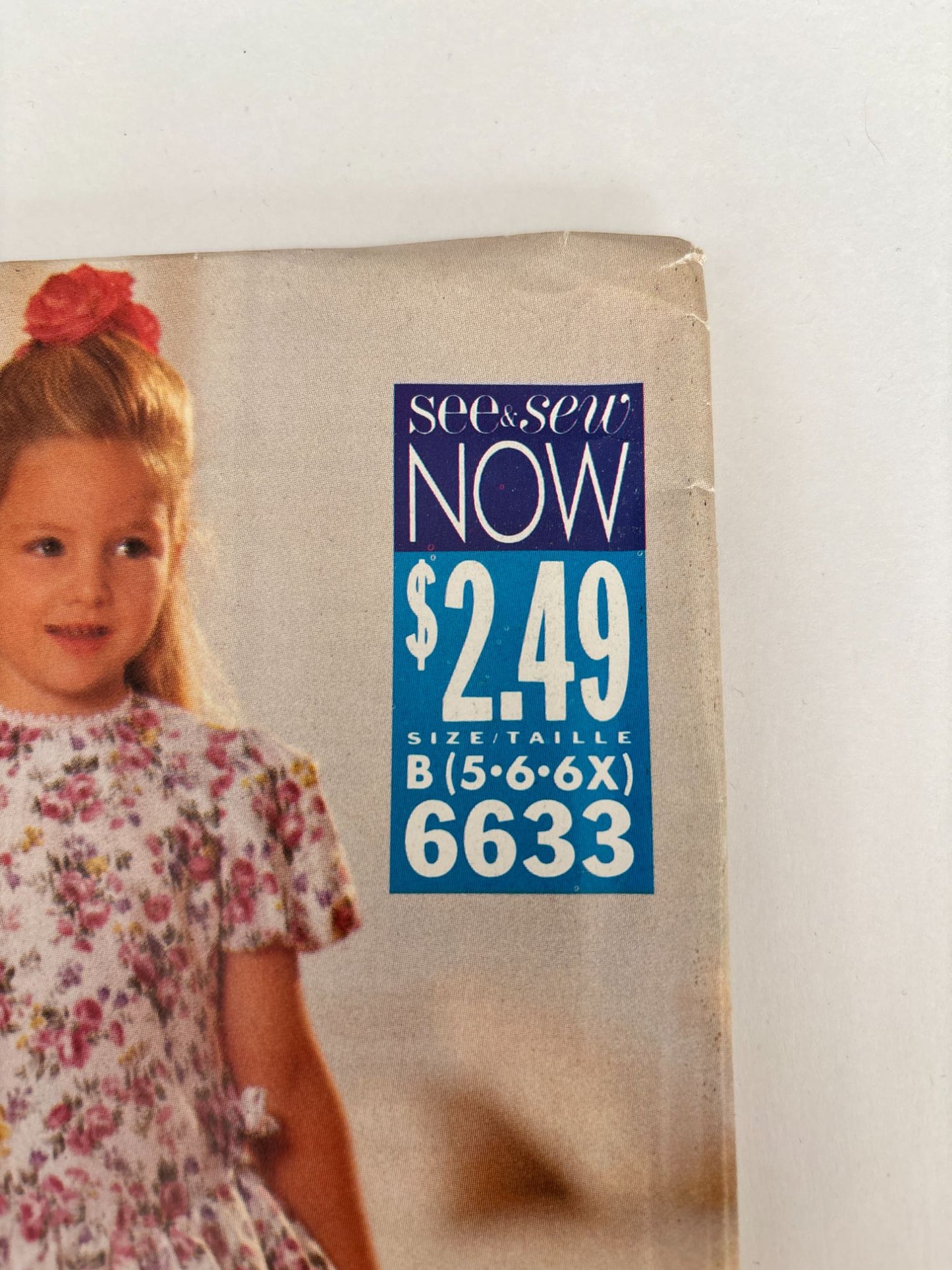 Butterick Sewing Pattern 6633 Girls Dress Ruffle Spring Easter 90s Easy 5 6 6X