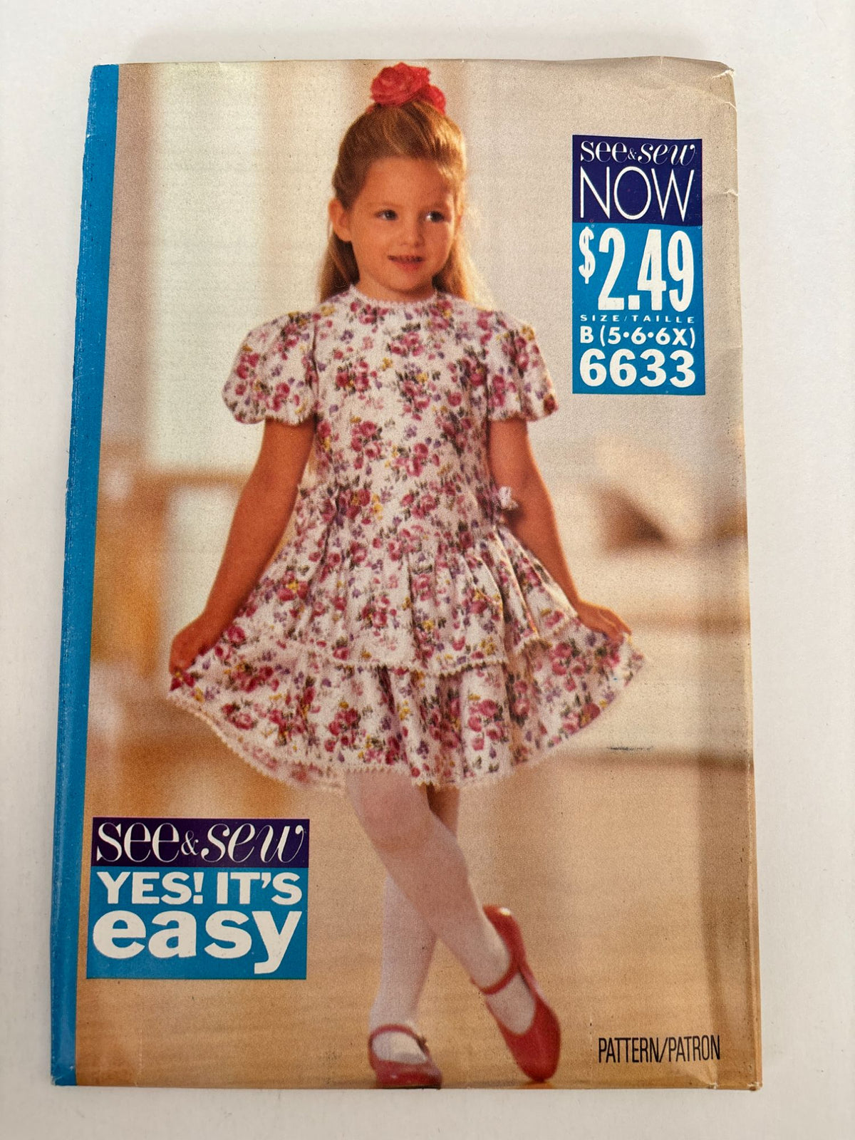 Butterick Sewing Pattern 6633 Girls Dress Ruffle Spring Easter 90s Easy 5 6 6X
