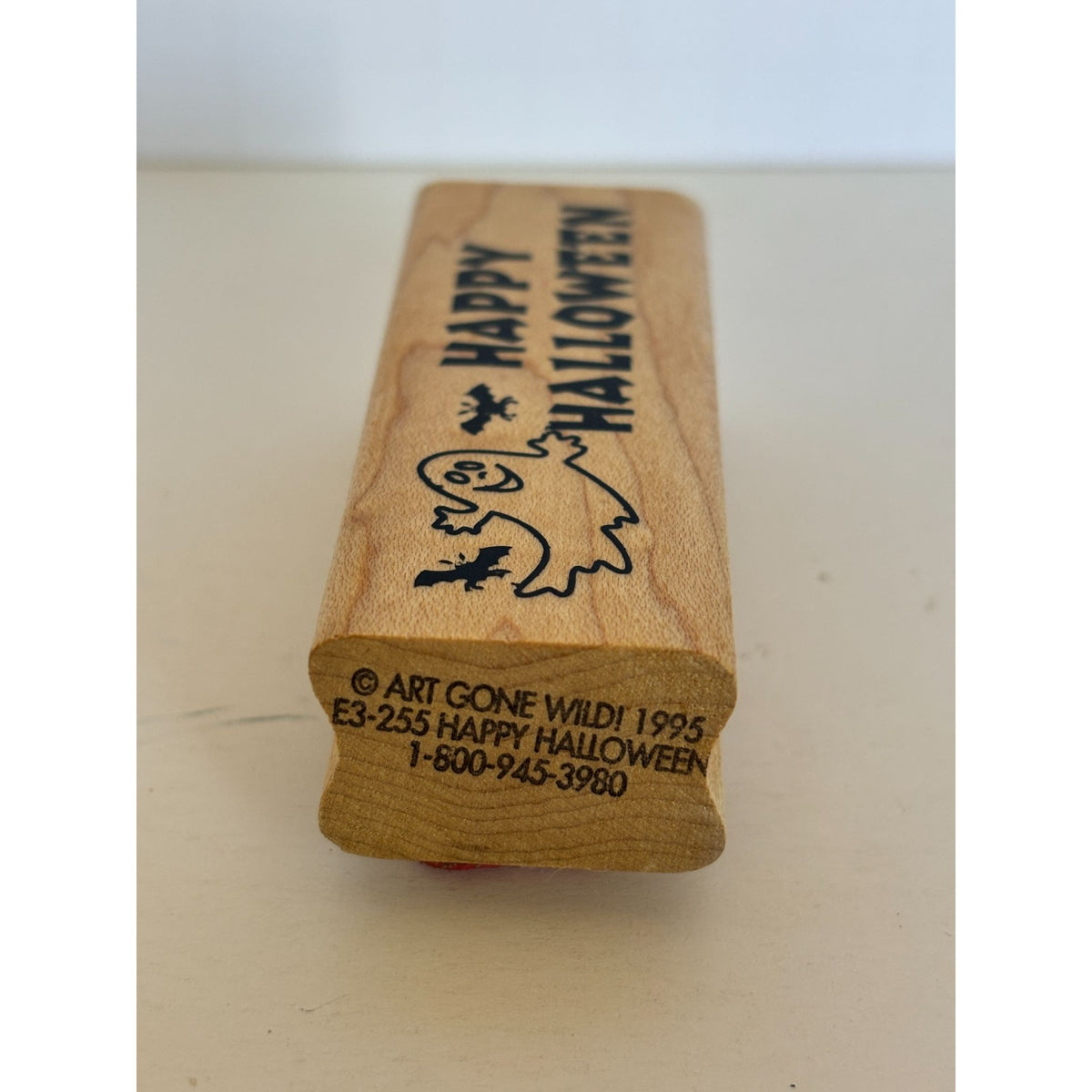 Art Gone Wild Rubber Stamp Happy Halloween Sentiment Cardmaking Words Ghost Bats Party Invitation