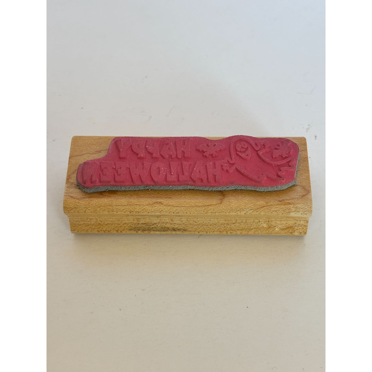 Art Gone Wild Rubber Stamp Happy Halloween Sentiment Cardmaking Words Ghost Bats Party Invitation