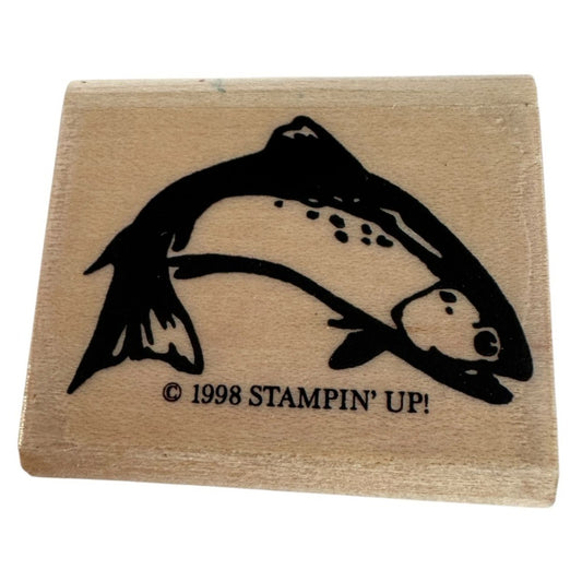 Stampin Up Rubber Stamp Fish Trout Fathers Day Card Making Lake Fishing Summer