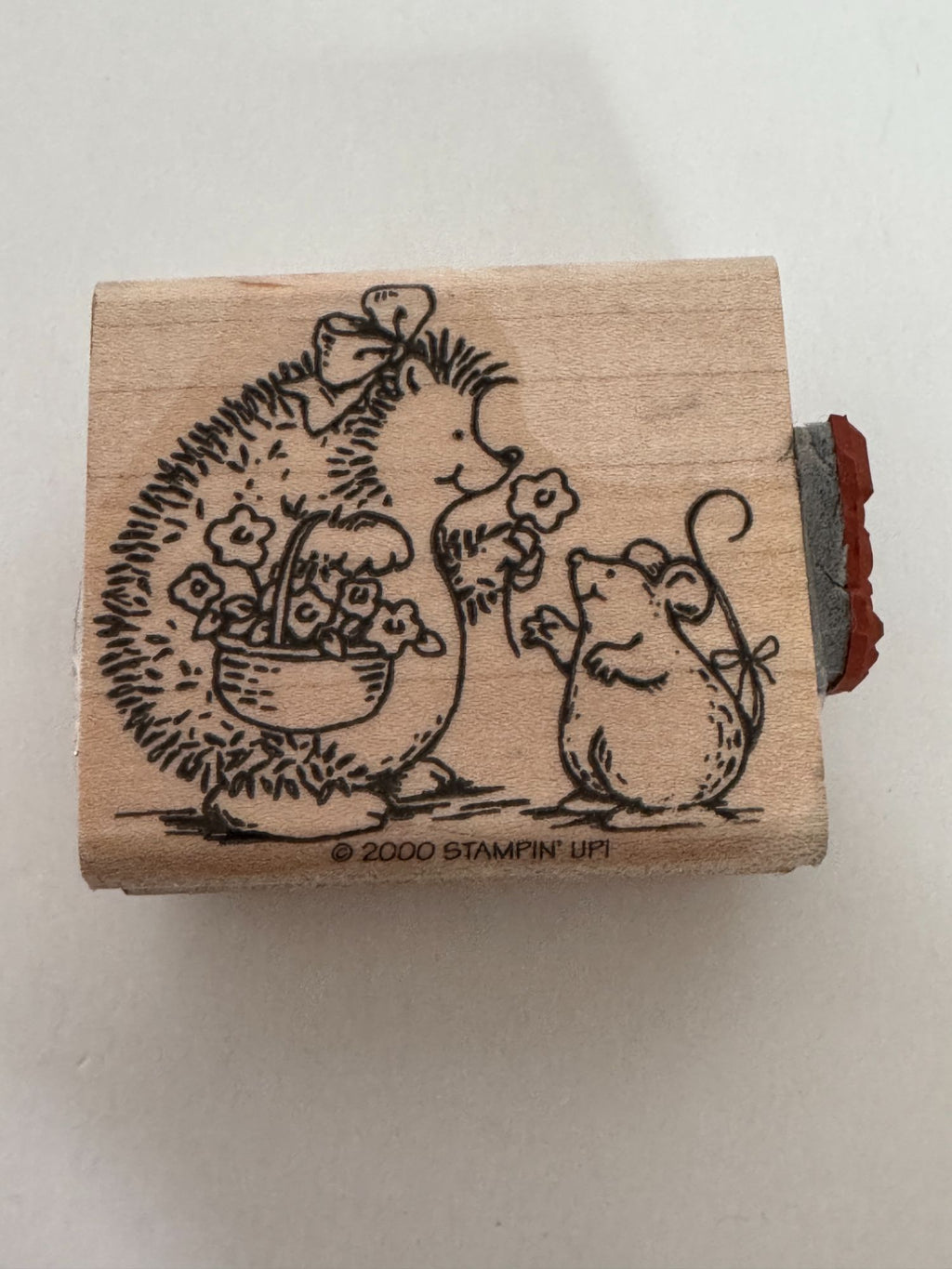Stampin Up Rubber Stamp Hedgehog Mouse Friends Flower Thank You Card Making