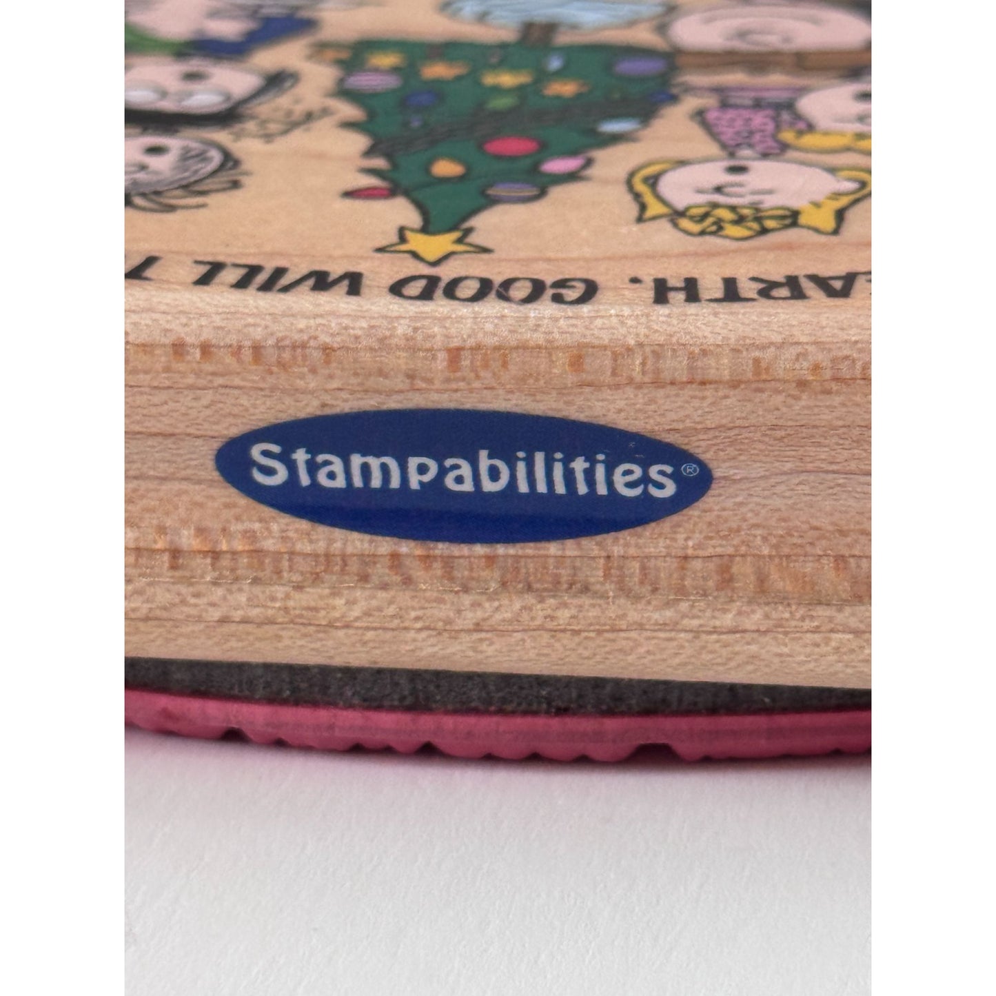 Stampabilities Peanuts Gang Caroling Rubber Stamp Snoopy Charlie Brown Christmas Holiday