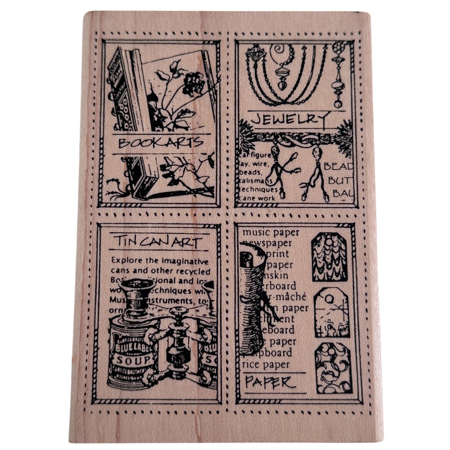 Stampers Anonymous Rubber Stamp Artisan Collage Book Arts Jewelry Tin Can Art