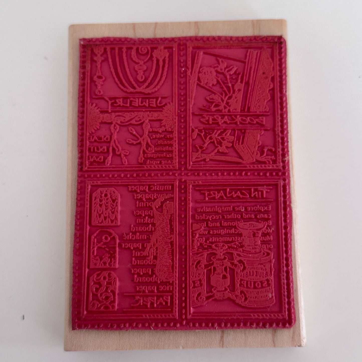 Stampers Anonymous Rubber Stamp Artisan Collage Book Arts Jewelry Tin Can Art