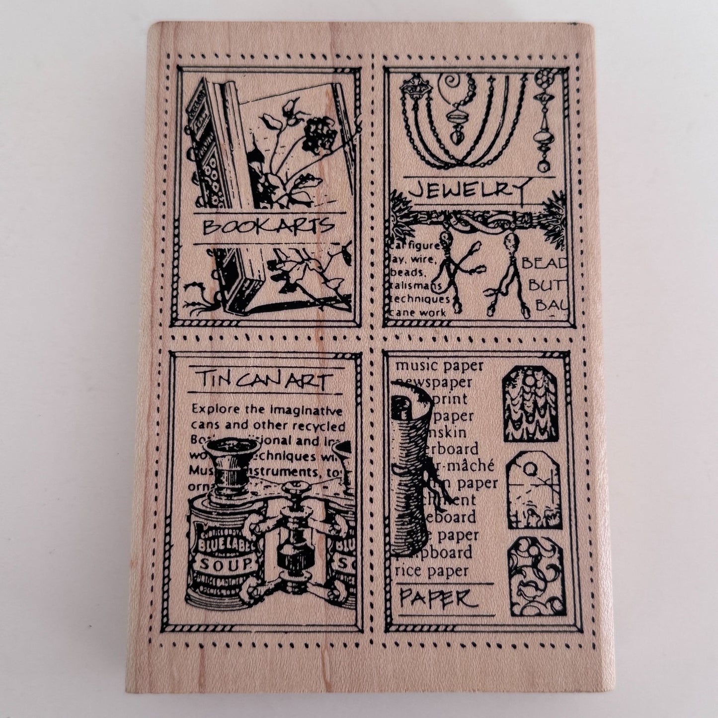 Stampers Anonymous Rubber Stamp Artisan Collage Book Arts Jewelry Tin Can Art