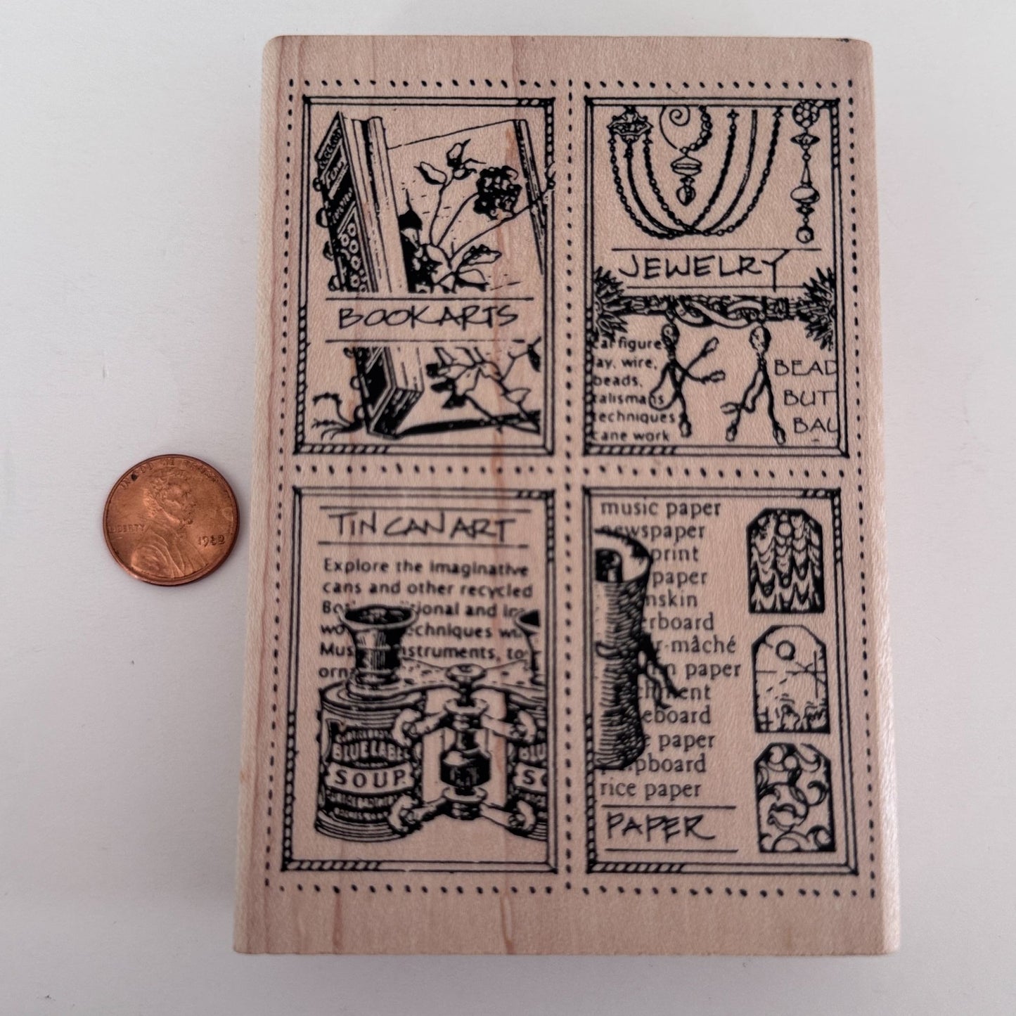 Stampers Anonymous Rubber Stamp Artisan Collage Book Arts Jewelry Tin Can Art