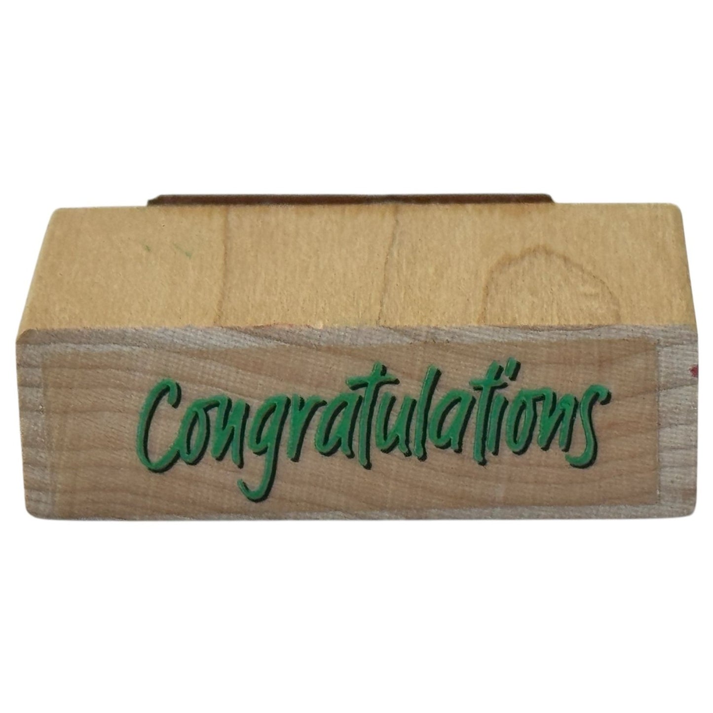 Congratulations Rubber Stamp Crafting Cardmaking Words Sentiment Wood Mounted