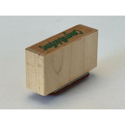 Congratulations Rubber Stamp Crafting Cardmaking Words Sentiment Wood Mounted