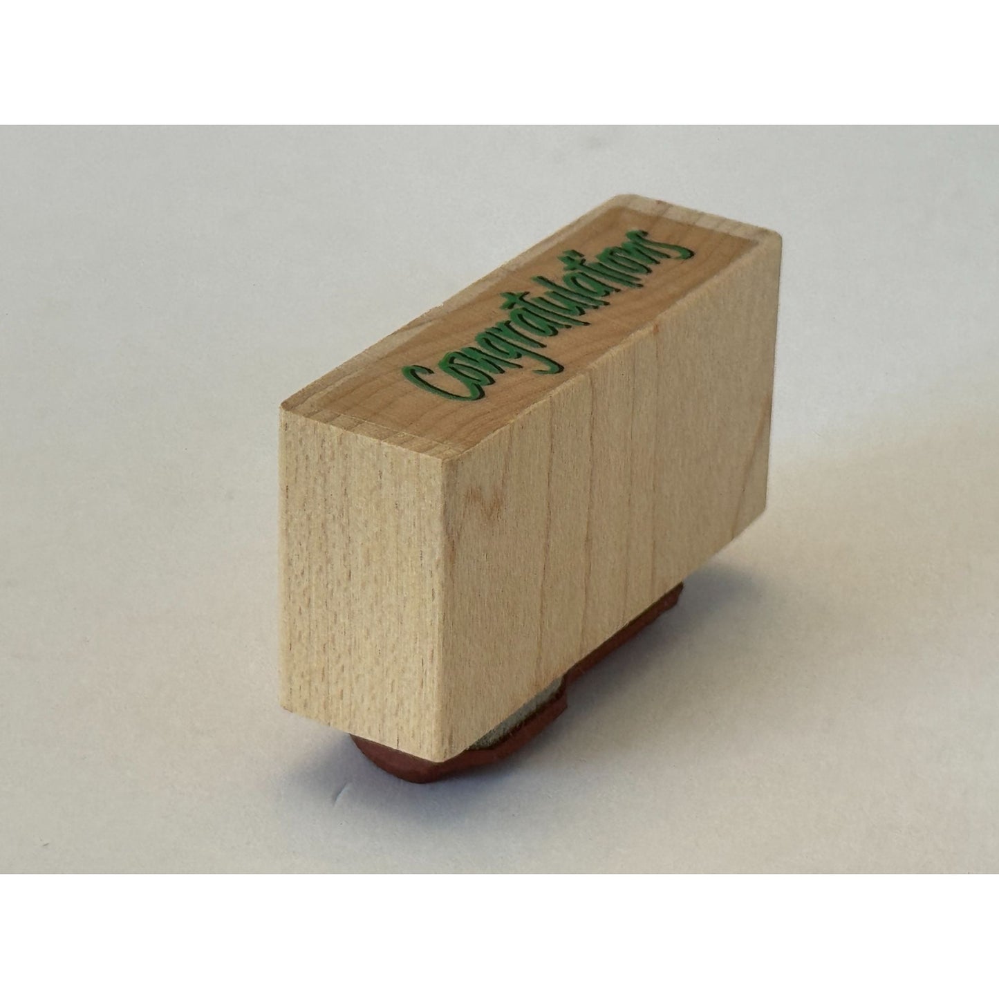 Congratulations Rubber Stamp Crafting Cardmaking Words Sentiment Wood Mounted