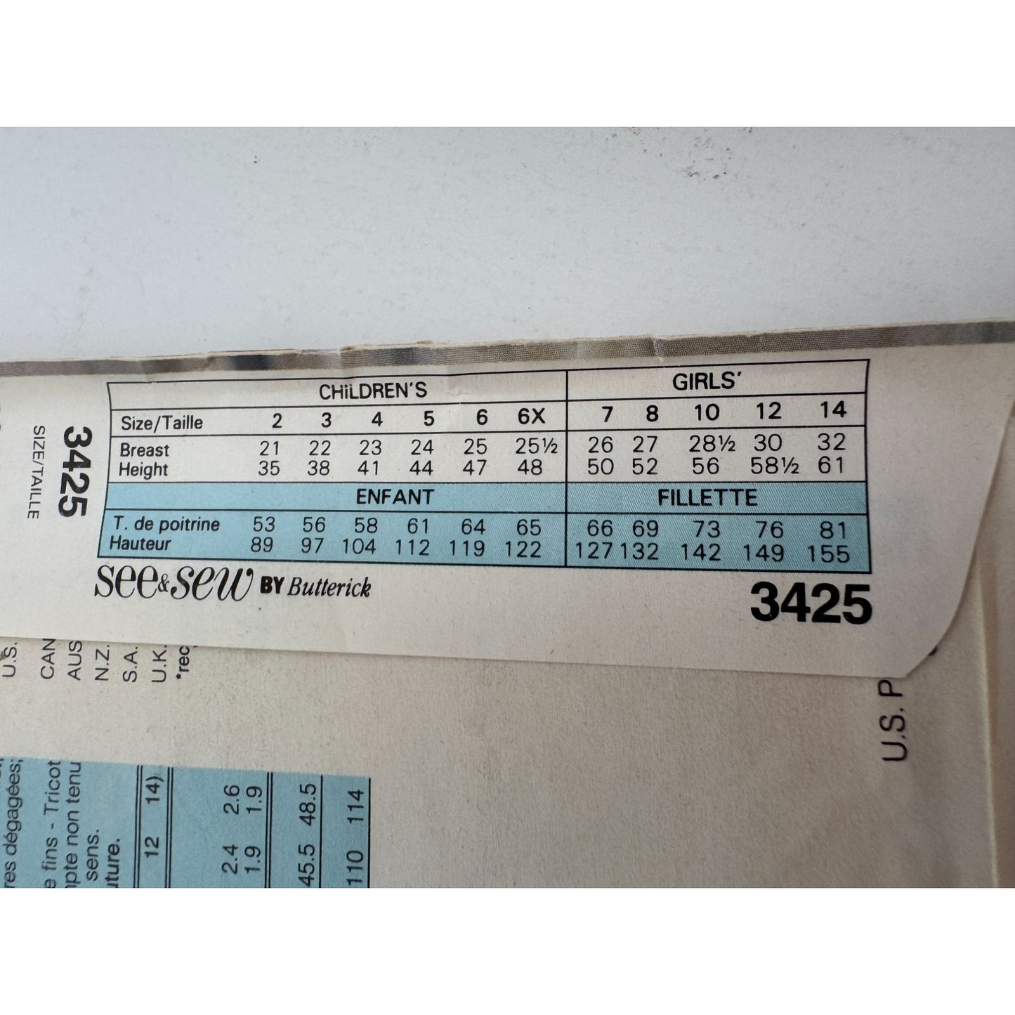 Butterick See and Sew Sewing Pattern 3425 Girls Jumpsuit Outfit 7-14 Easy Uncut