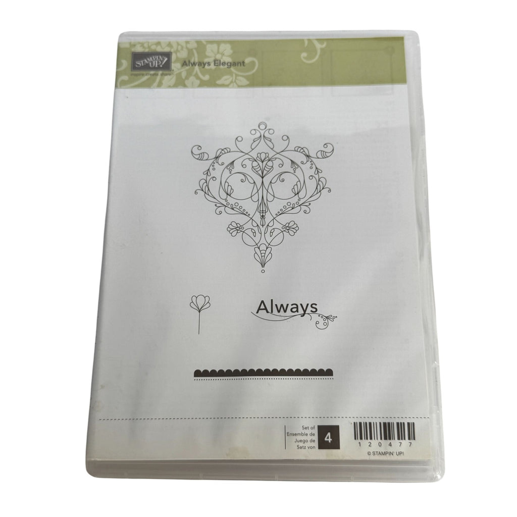 Stampin Up Clean Mount Rubber Stamp Set of 4 Always Elegant Filigree Card Making