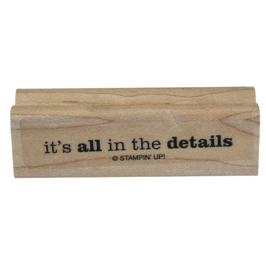 Stampin Up Rubber Stamp Its All In The Details Cardmaking Words Scrapbooking Art