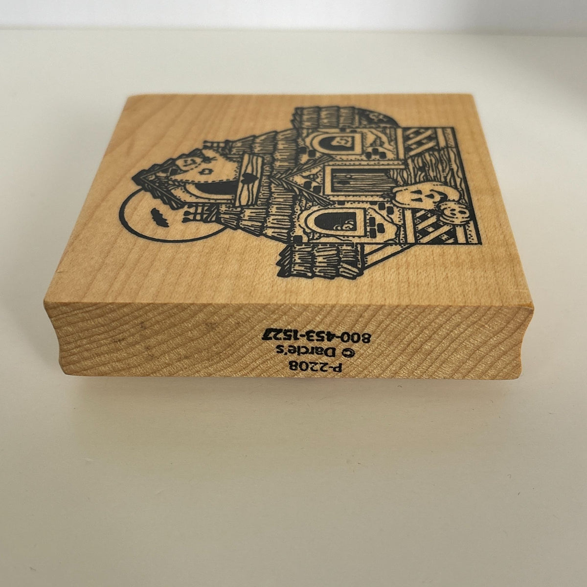 Darcies Rubber Stamp Halloween Haunted House Friendly Ghost Pumpkin Card Making Wood Mounted