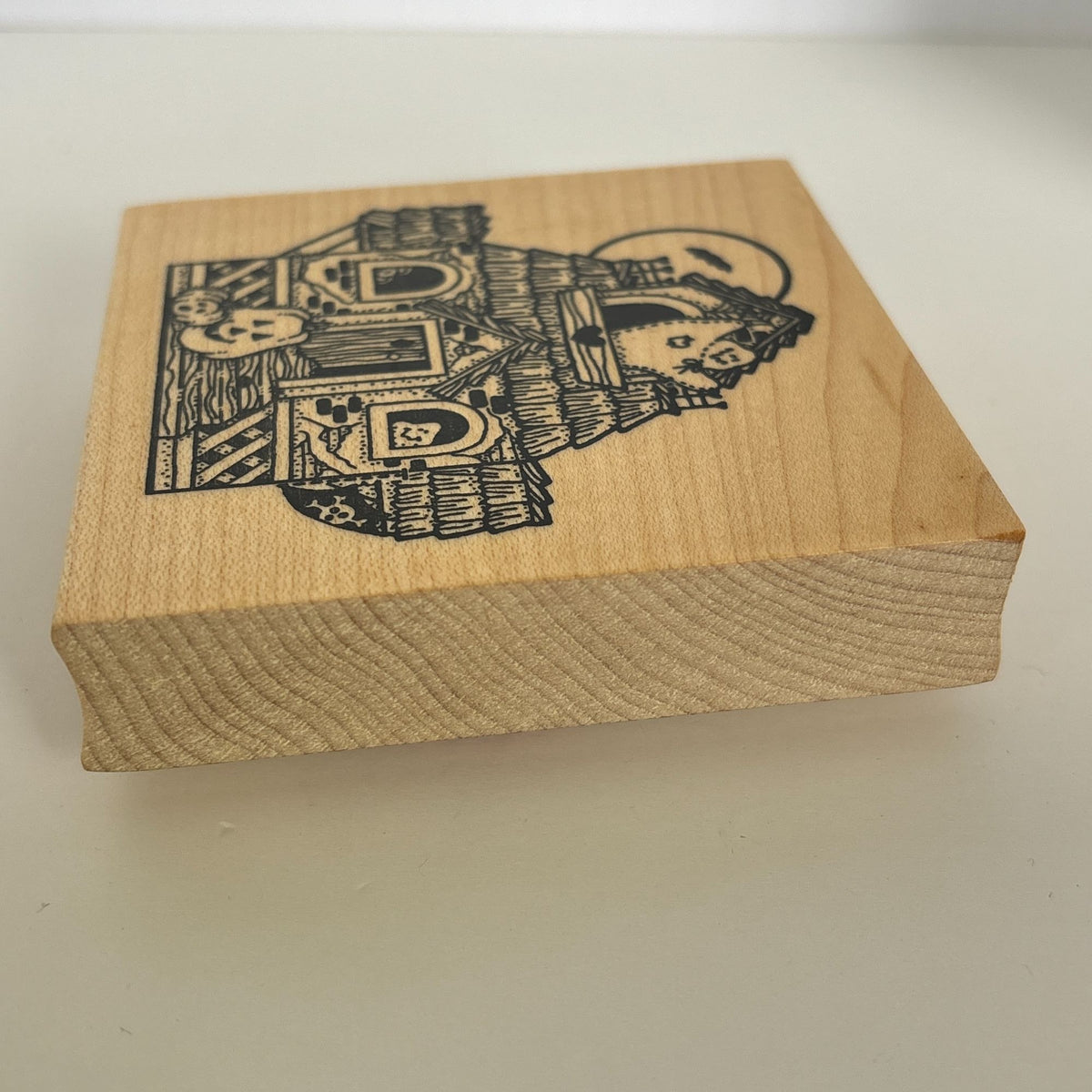 Darcies Rubber Stamp Halloween Haunted House Friendly Ghost Pumpkin Card Making Wood Mounted