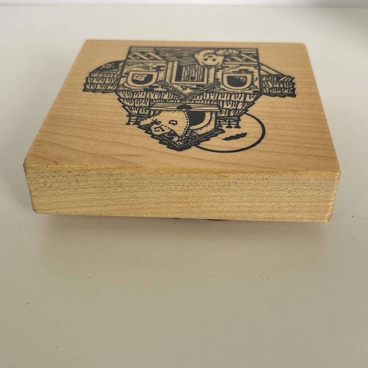 Darcies Rubber Stamp Halloween Haunted House Friendly Ghost Pumpkin Card Making Wood Mounted