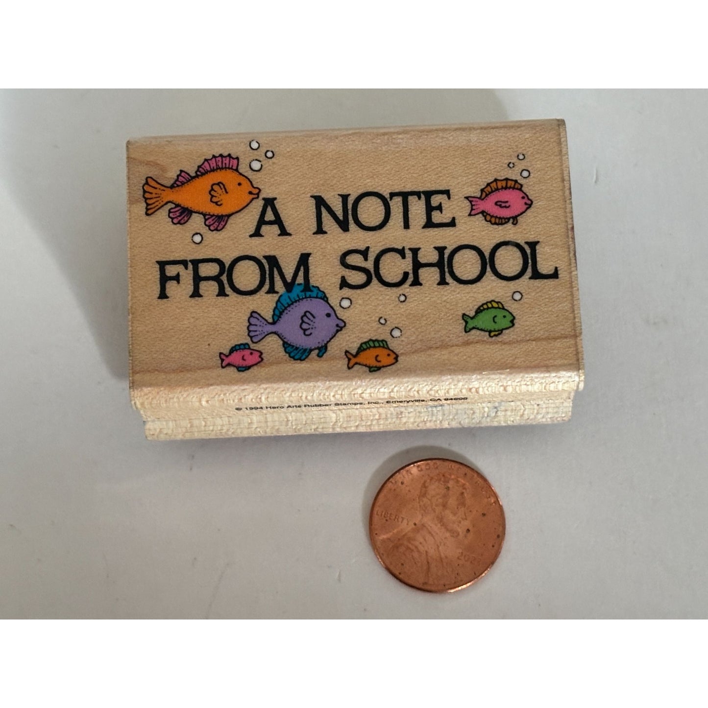Hero Arts Rubber Stamp A Note From School Teacher Parent Note Fish Learning Kids