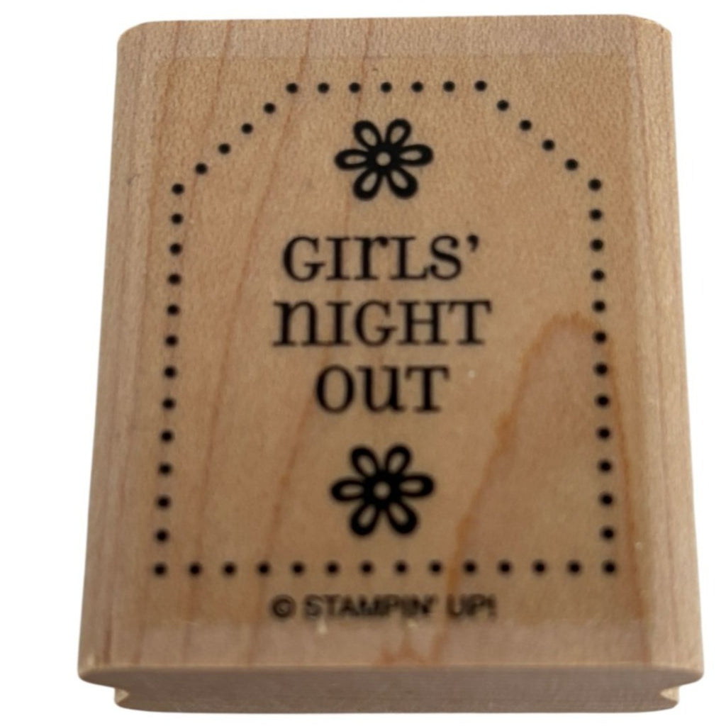 Stampin Up Rubber Stamp Girls Night Out Invitation Tag Shape Card Making Words