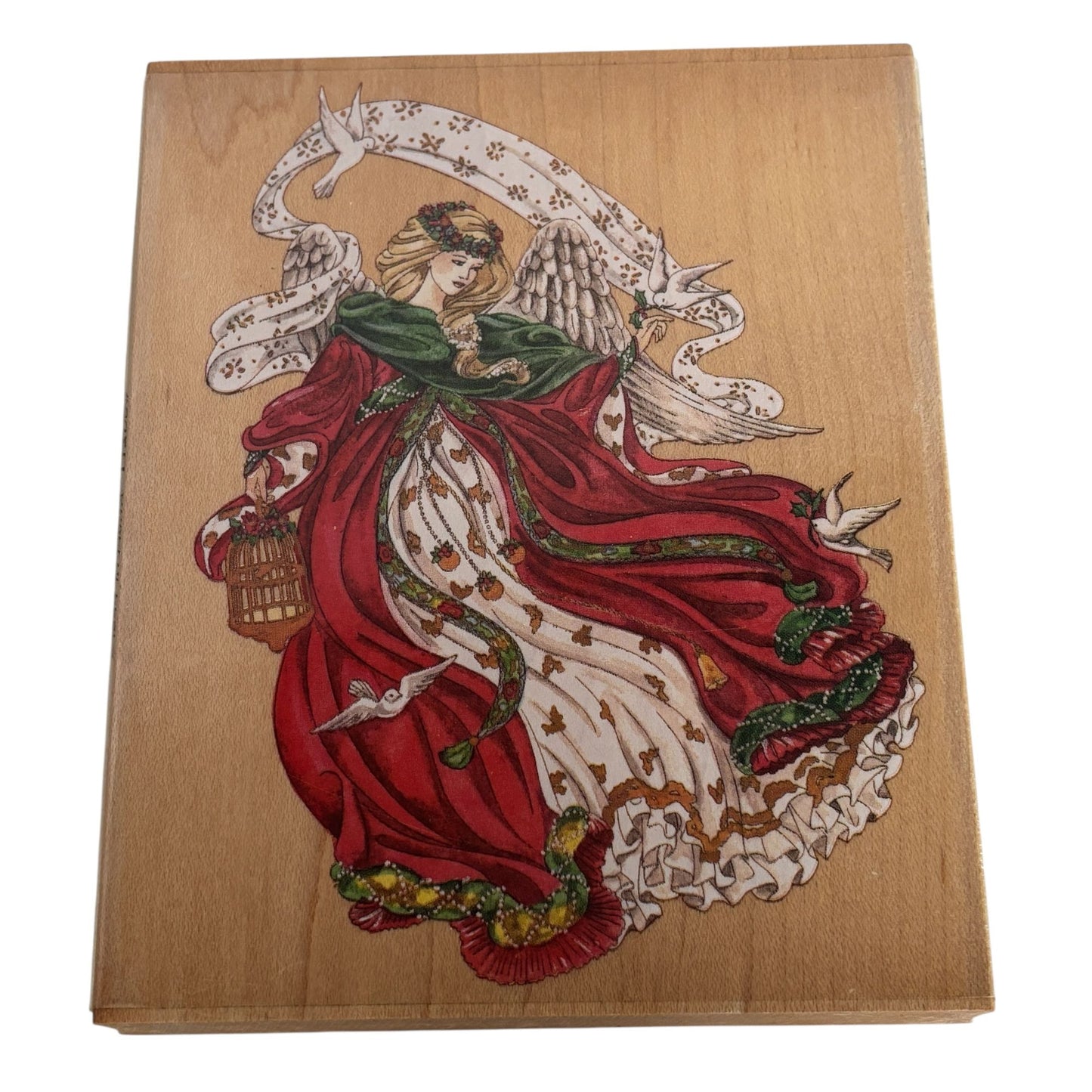 Stamps Happen Rubber Stamp Angel of Peace Holiday Christmas Card Making Large