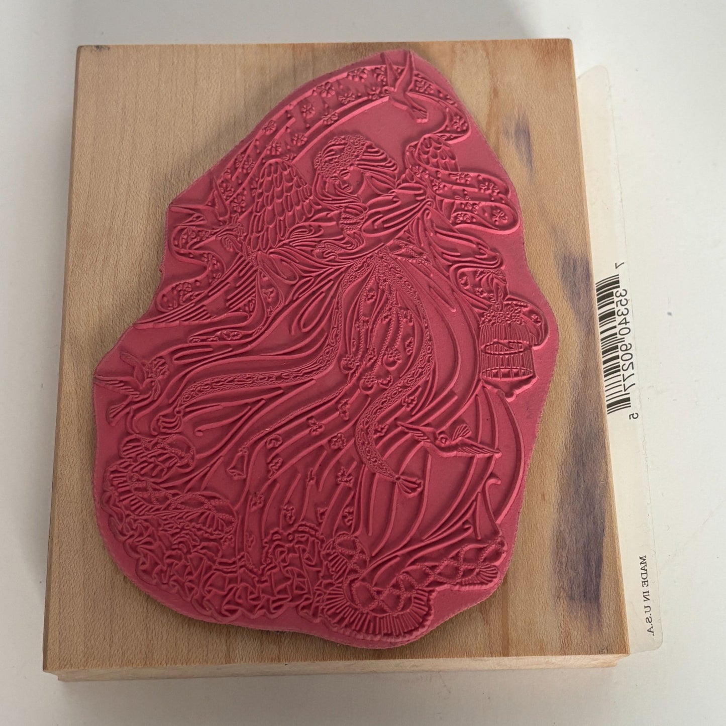 Stamps Happen Rubber Stamp Angel of Peace Holiday Christmas Card Making Large