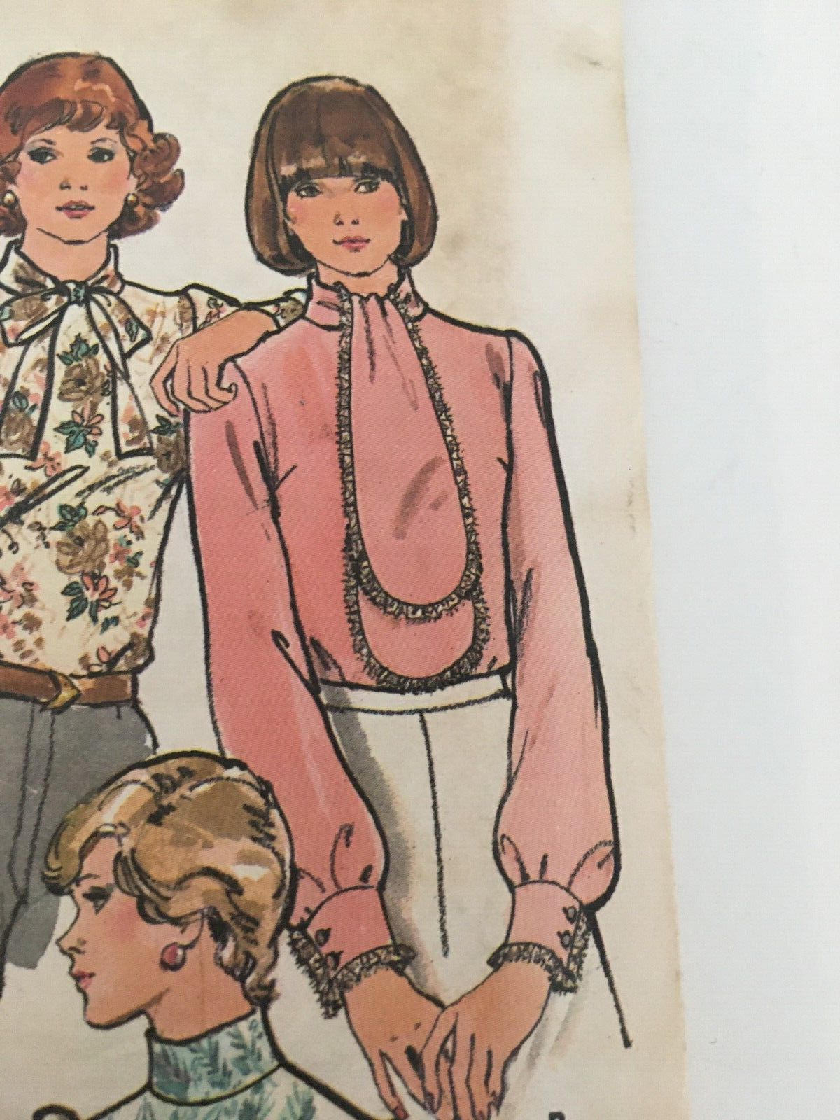 Butterick Sewing Pattern 3998 Victorian Prairie Blouse Shirt Vintage 1970s UC 8