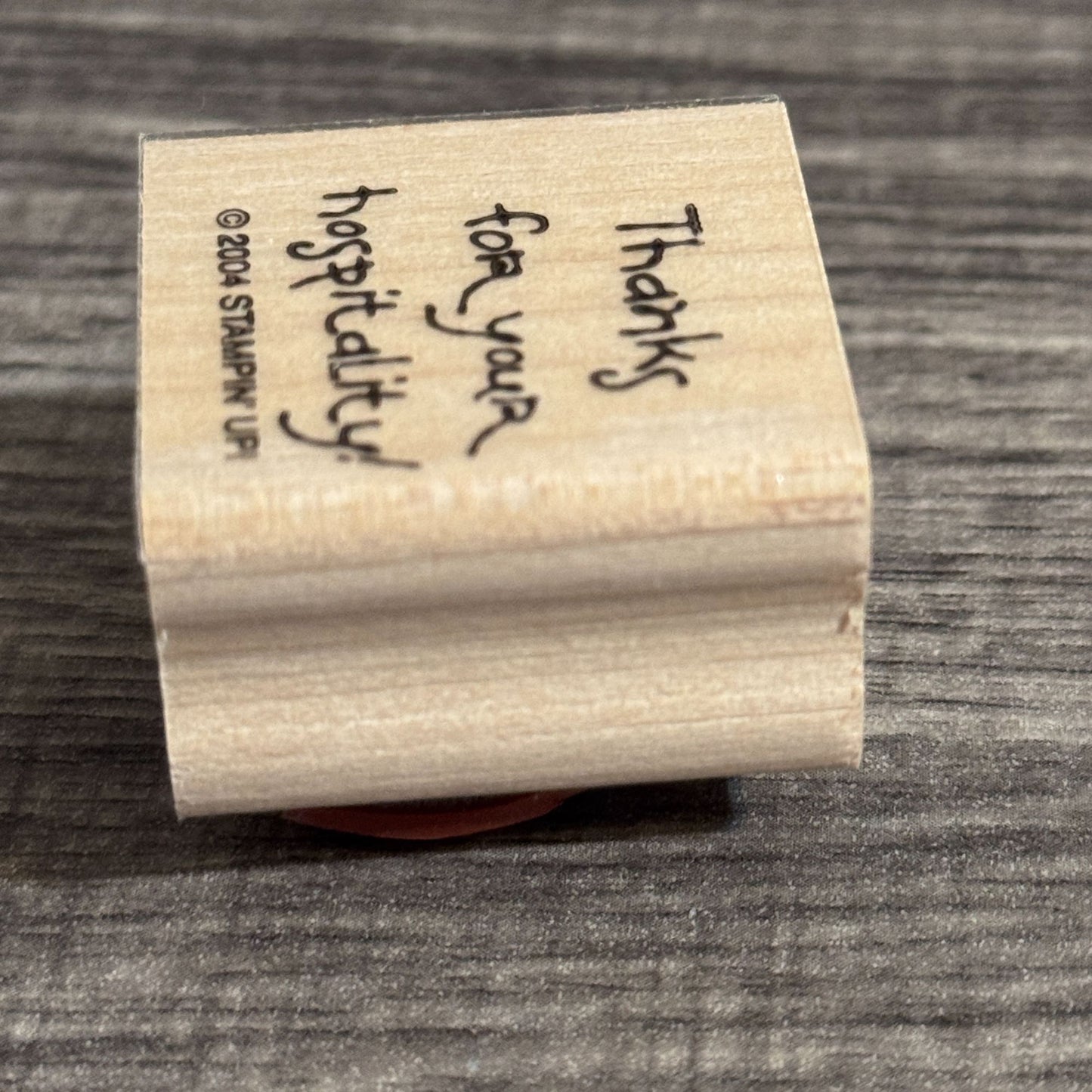 Stampin Up Rubber Stamp Thanks For Your Hospitality Words Sentiment Card Making Wood Mounted