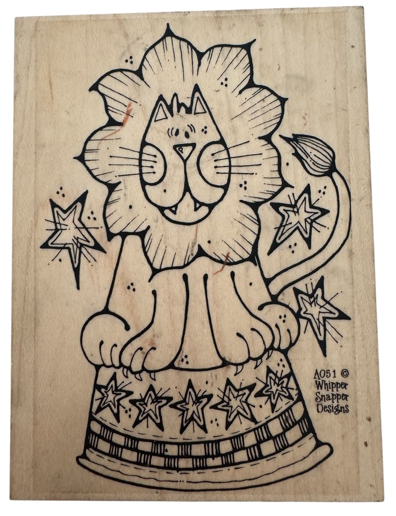 Whipper Snapper Rubber Stamp Circus Lion Animal Card Making Craft Large AO51
