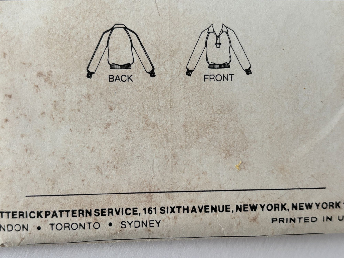 Butterick Sewing Pattern 6310 Misses Raglan Sweatshirt Top Shirt 1980s 16 Uncut