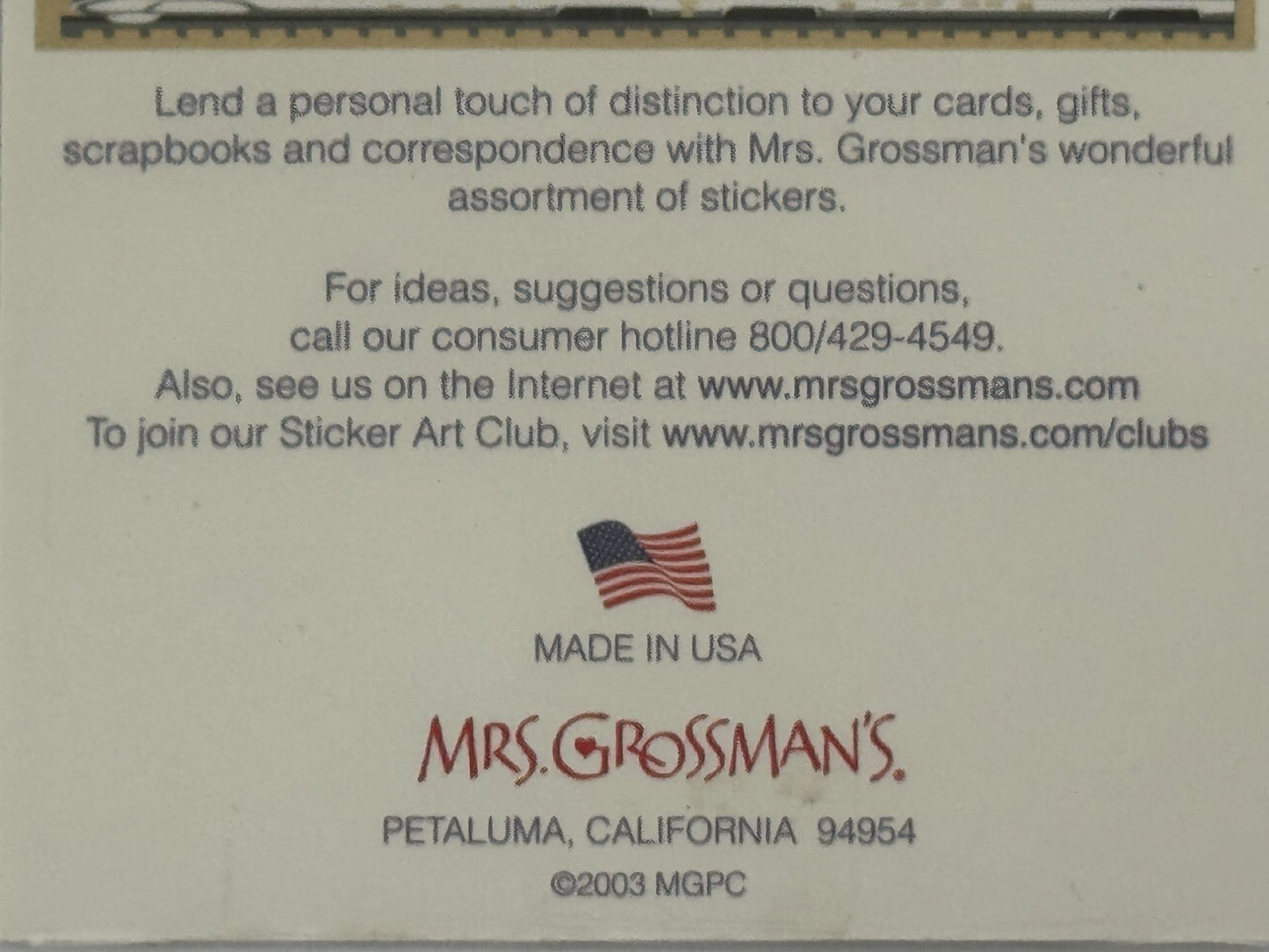 Mrs Grossmans Stickers Washington DC City Landmark White House Monument Capitol