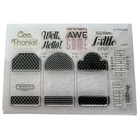 CTMH My Acrylix Acrylic Stamp Set Tagged with Love Cheer Up Buttercup Birthday