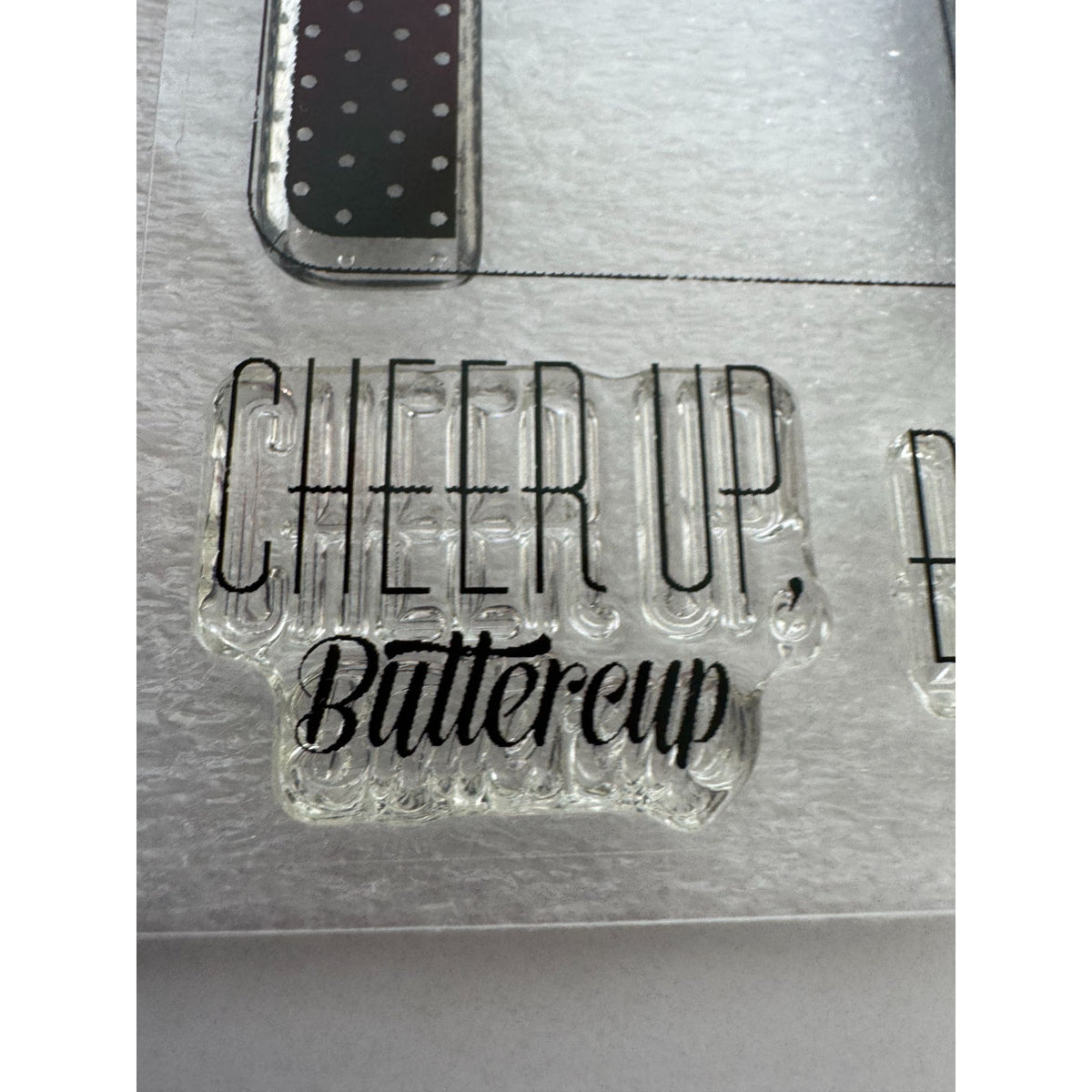 CTMH My Acrylix Acrylic Stamp Set Tagged with Love Cheer Up Buttercup Birthday