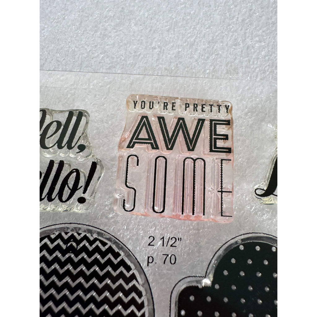 CTMH My Acrylix Acrylic Stamp Set Tagged with Love Cheer Up Buttercup Birthday