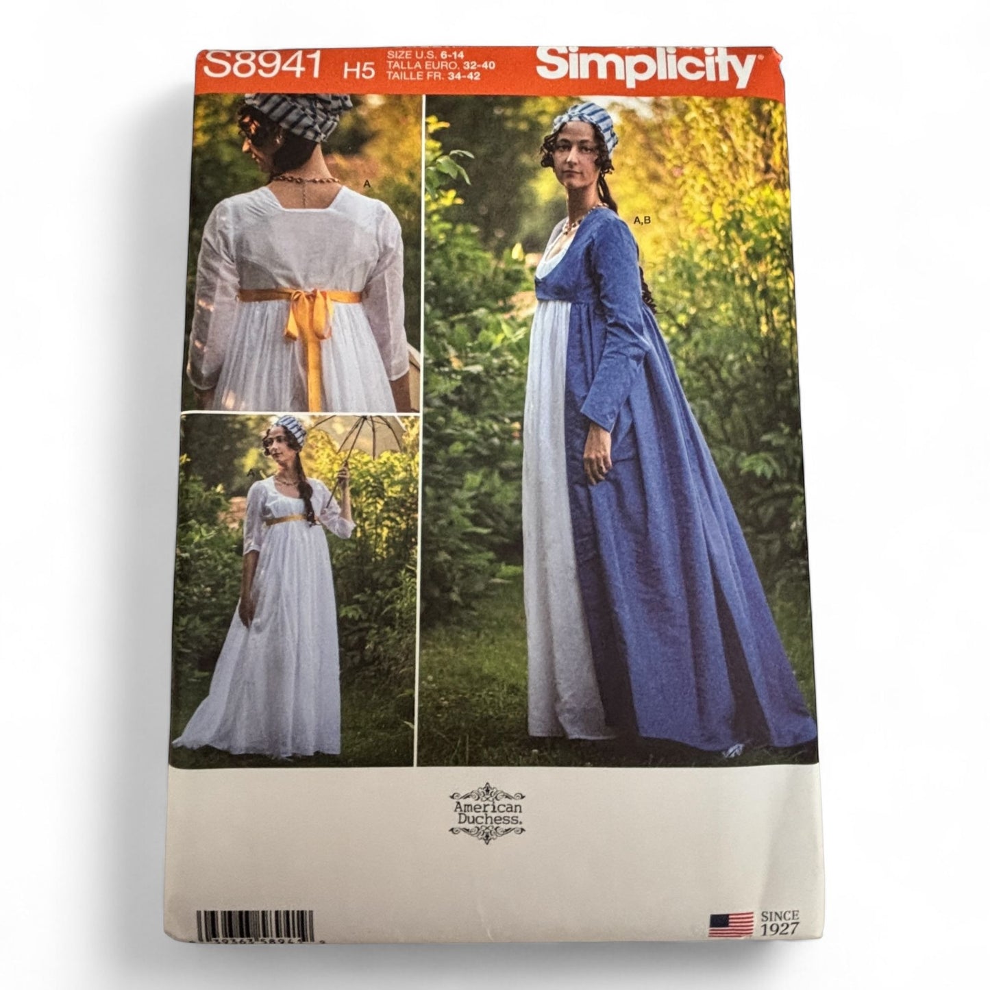 Simplicity Sewing Pattern S8941 Regency Dress Gown Jane Austen Costume 6-14 Uncut Halloween Renaissance