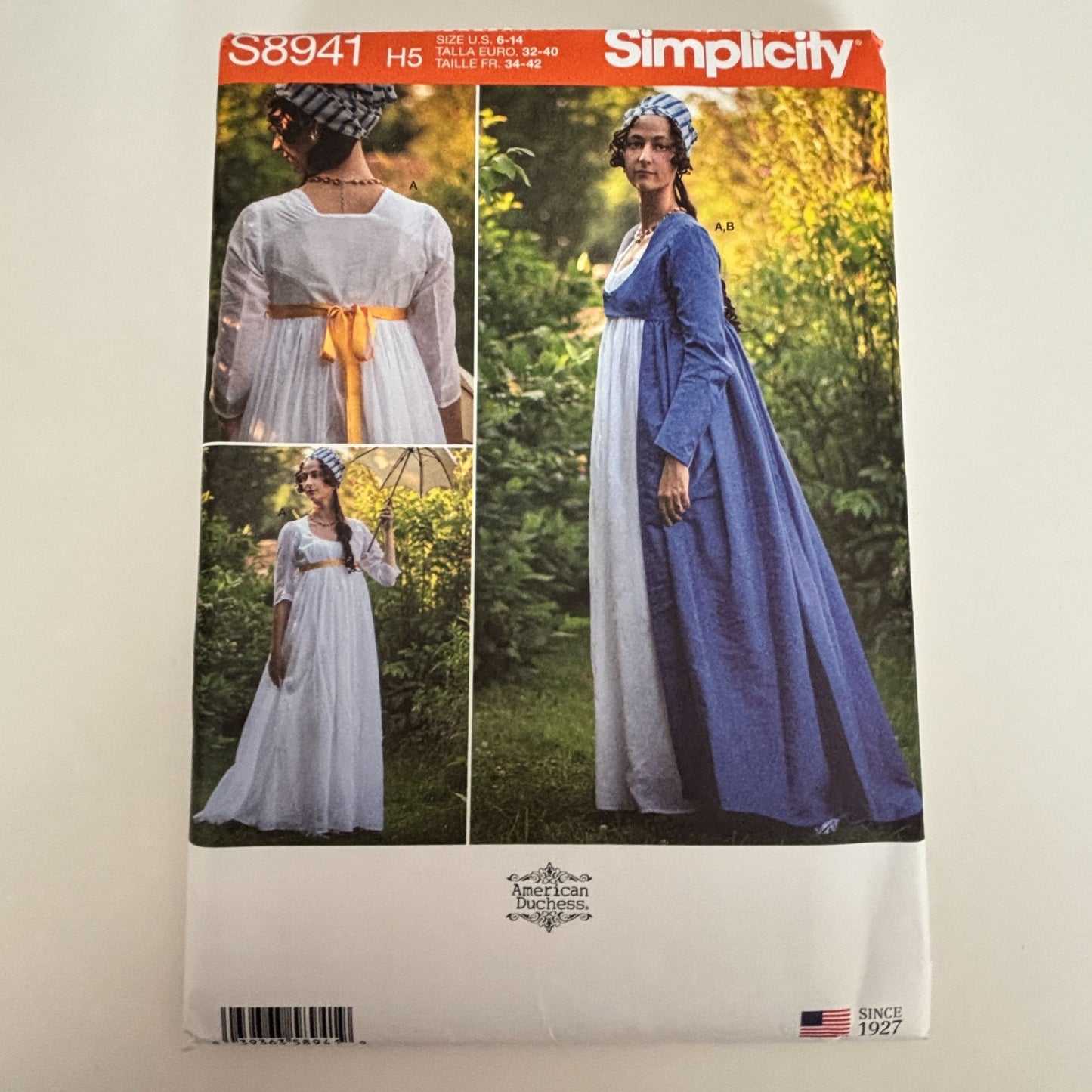 Simplicity Sewing Pattern S8941 Regency Dress Gown Jane Austen Costume 6-14 Uncut Halloween Renaissance