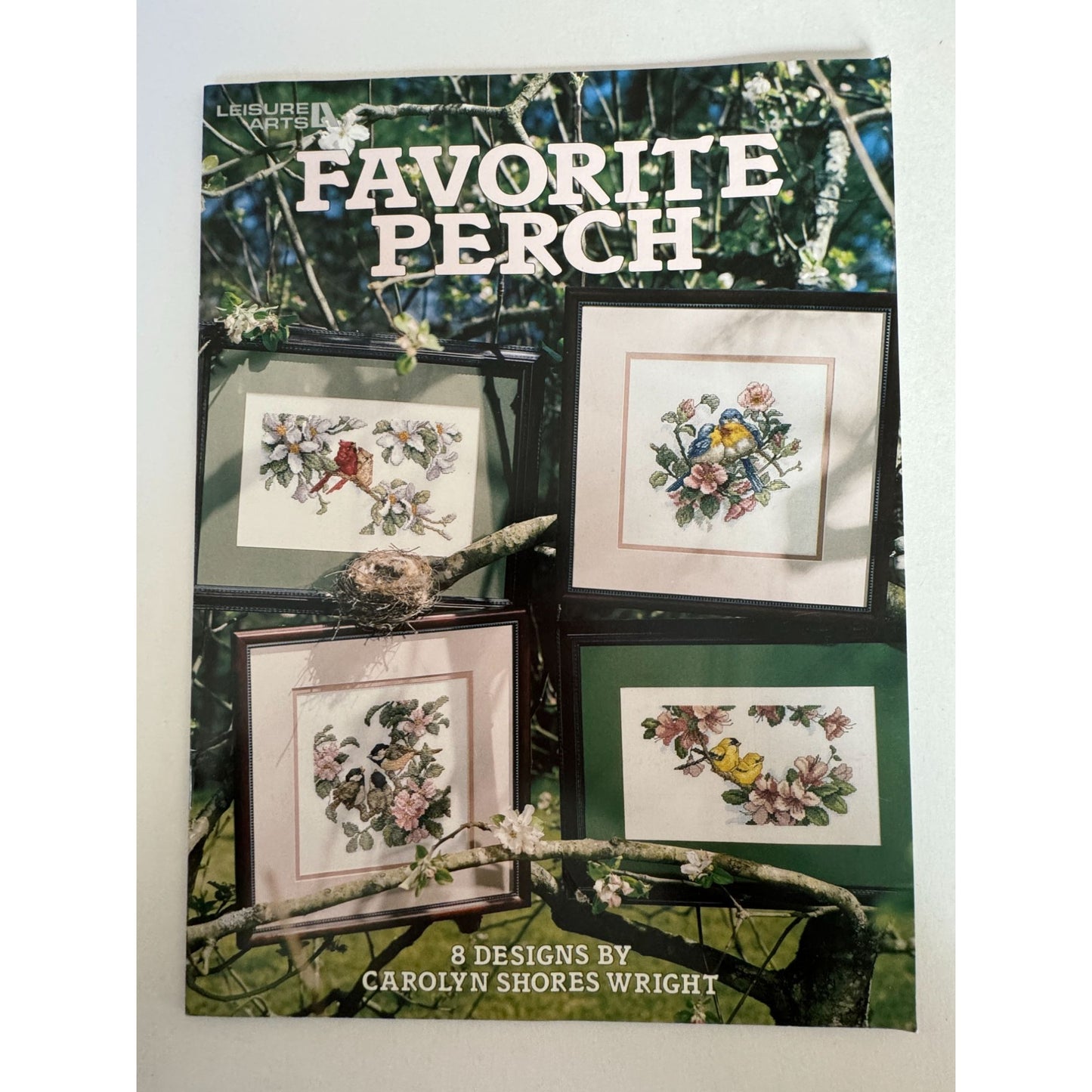 Leisure Arts Cross Stitch Pattern Booklet Favorite Perch Birds Cardinal Songbird