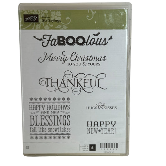 Stampin Up Rubber Stamps Halloween Pun Christmas Blessings Fall Like Snowflakes