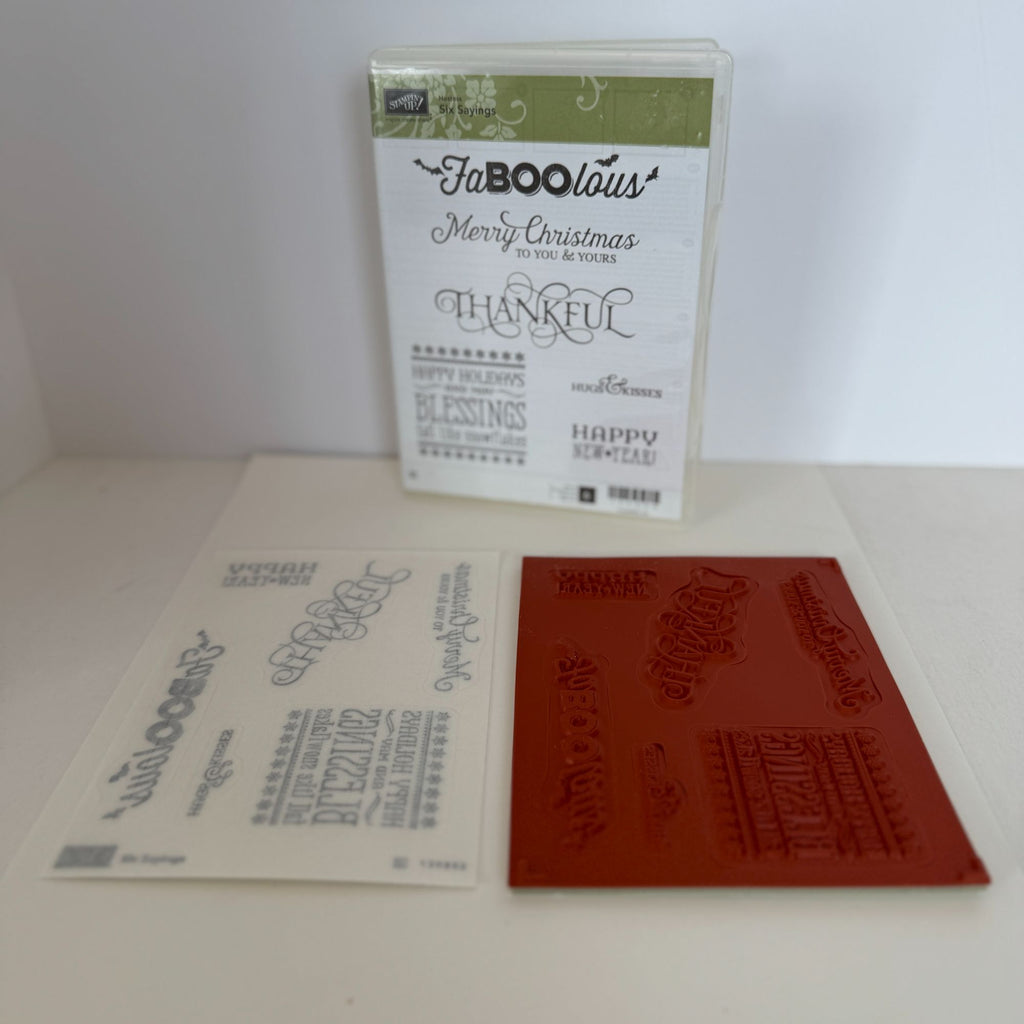 Stampin Up Rubber Stamps Halloween Pun Christmas Blessings Fall Like Snowflakes