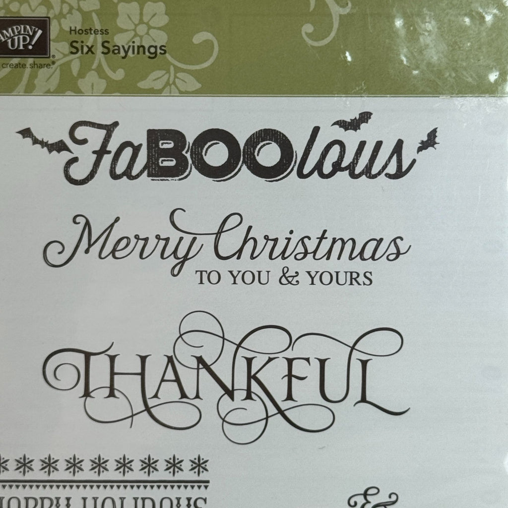 Stampin Up Rubber Stamps Halloween Pun Christmas Blessings Fall Like Snowflakes