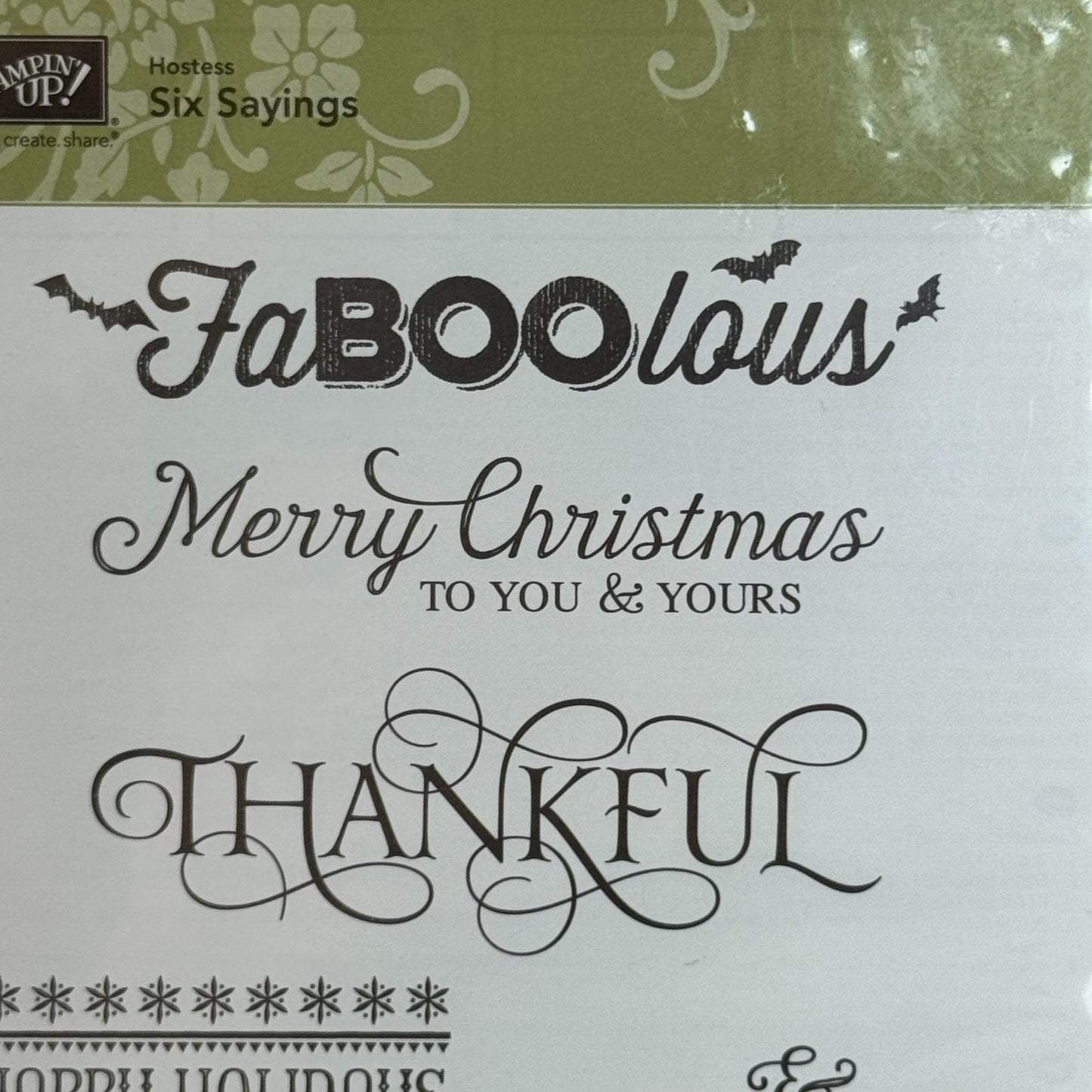 Stampin Up Rubber Stamps Halloween Pun Christmas Blessings Fall Like Snowflakes