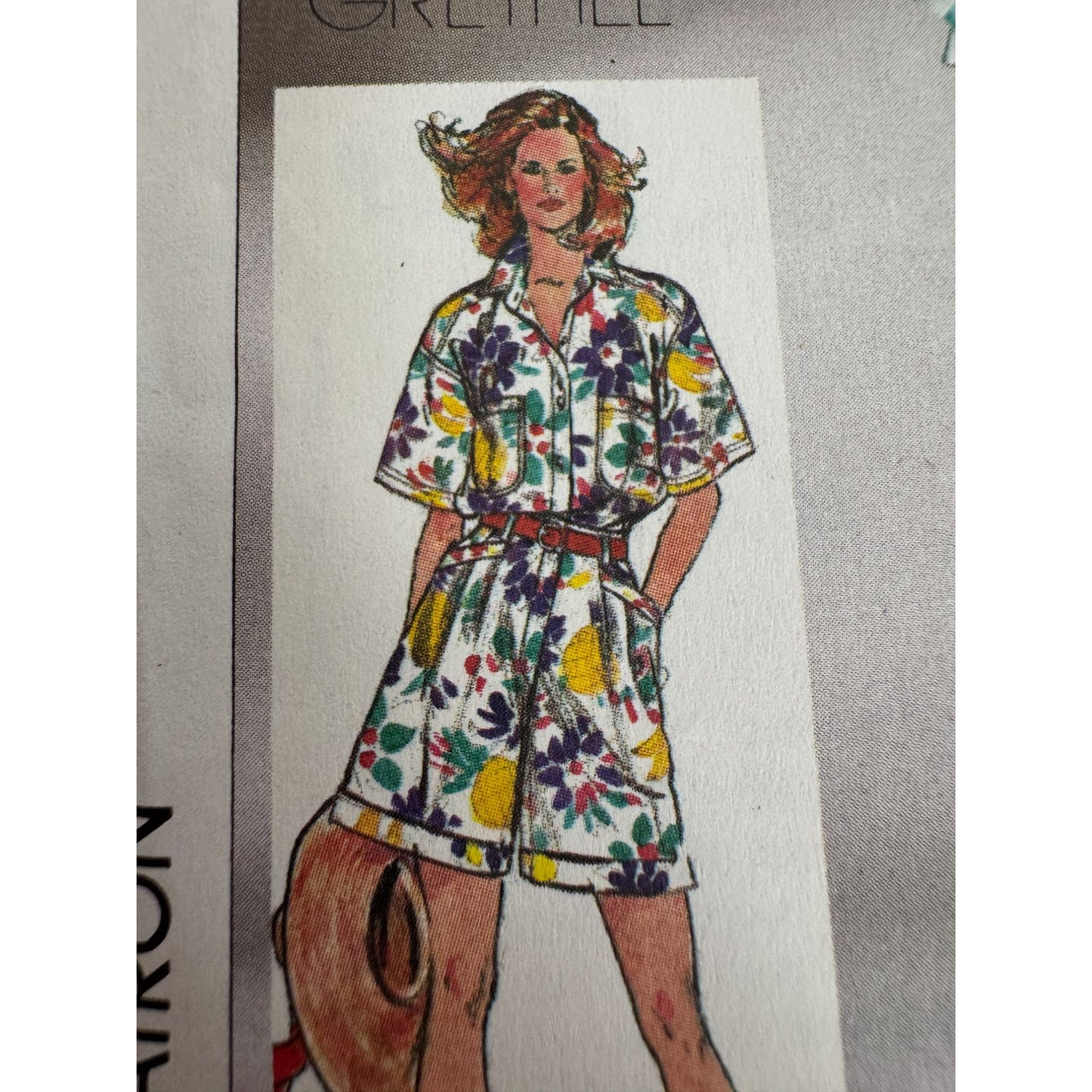 Simplicity Sewing Pattern 7310 Pants Shorts Front Button Shirt 1980s Size 12 UC