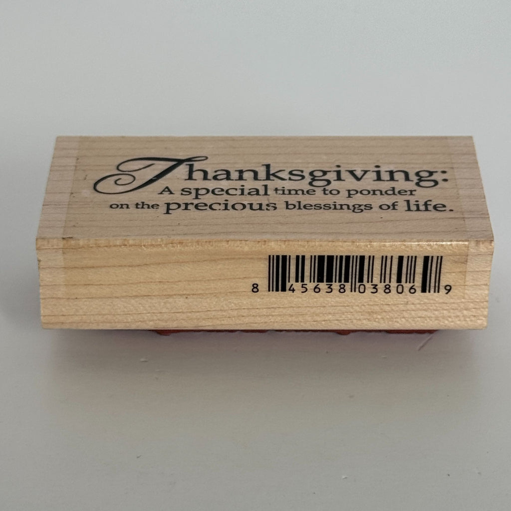 Impression Obsession Rubber Stamp Thanksgiving Quote Card Making Sentiment Words Wood Mounted Blessings