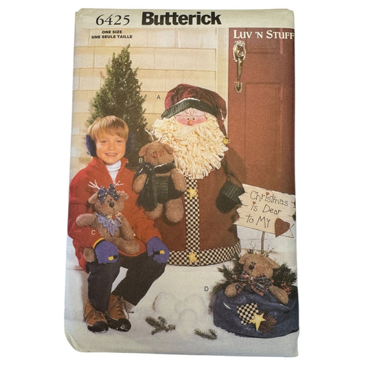 Butterick Sewing Pattern 6425 Porch Santa Reindeer Christmas Decorations Uncut