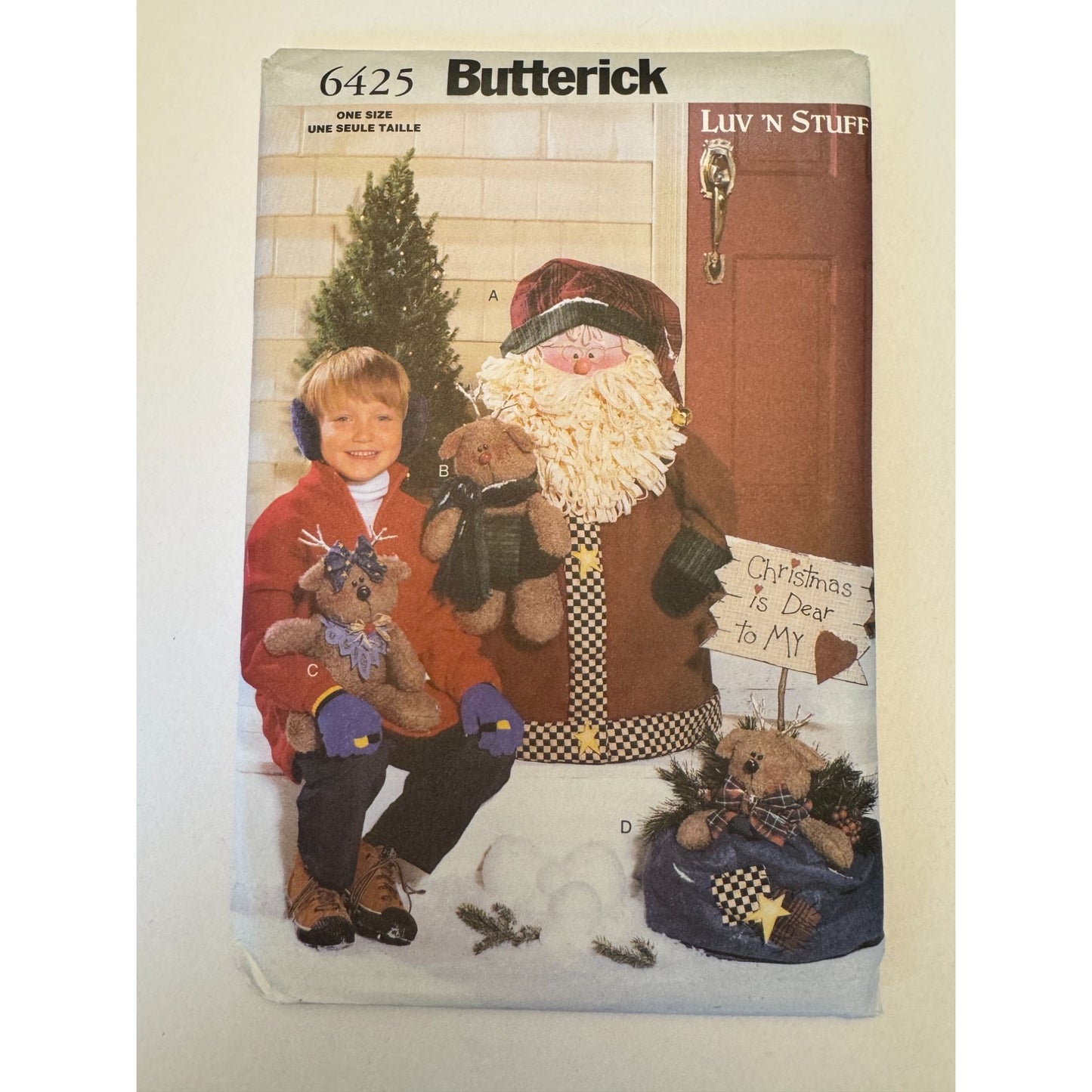 Butterick Sewing Pattern 6425 Porch Santa Reindeer Christmas Decorations Uncut