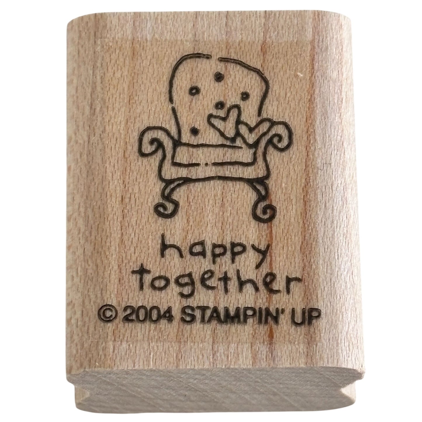Stampin Up Rubber Stamp Happy Together Cozy Chair Hearts Love Small Craft Mini Furniture