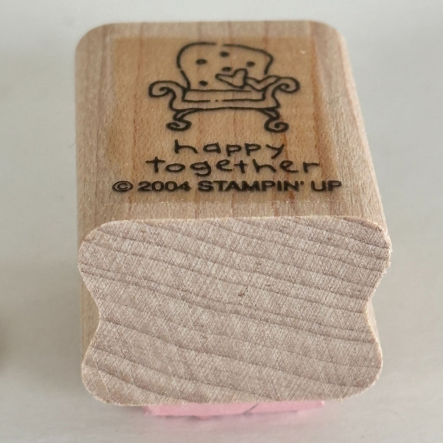 Stampin Up Rubber Stamp Happy Together Cozy Chair Hearts Love Small Craft Mini Furniture