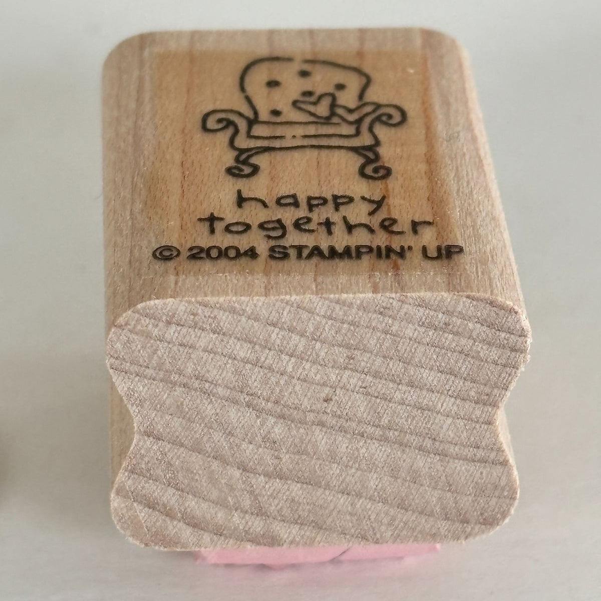 Stampin Up Rubber Stamp Happy Together Cozy Chair Hearts Love Small Craft Mini Furniture